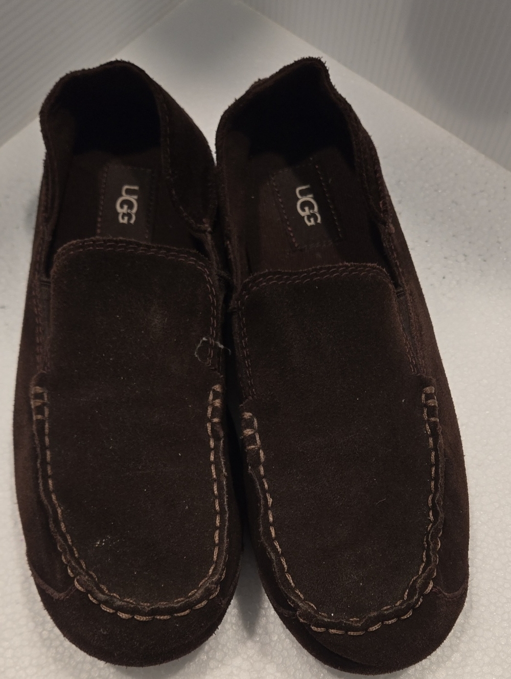 UGG Men's Dark Brown Suede Slip-On Loafers